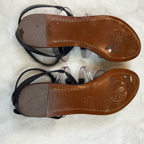 Tory Burch navy and Gold Bow Sandals - Picture 6 of 11